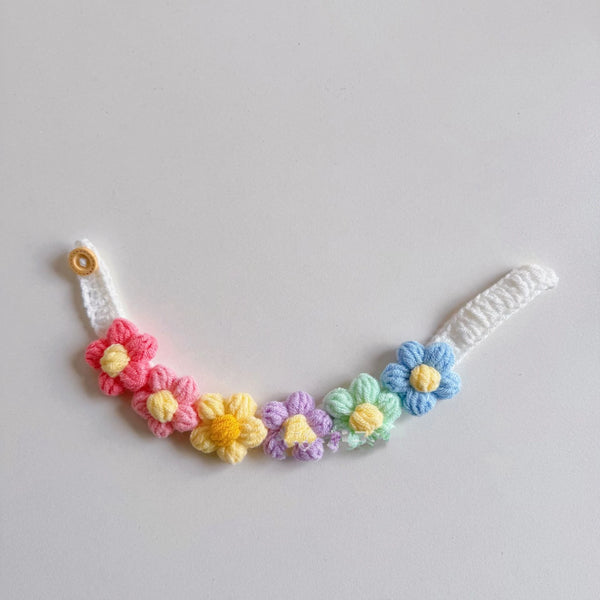 Pet Collar Cat Knitting Collar Small Dog Cat Short Blue and White Cat Flower Bib Pet Bib Photo Accessories Pet Supplies