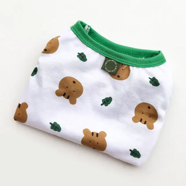 Cartoon Korean Style Dog Clothes Puppy Yorkshire Chihuahua Vest T-shirt Pets Cat Costume Supplies Small Dogs Gift Thin and light