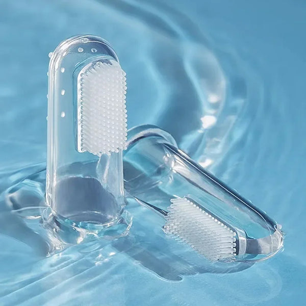Silicone Soft Pet Finger Cuff Toothbrushes Dog Brush Bad Breath Tartar Teeth Care Tool Cat Cleaning Scrub Silicagel Pet Supplies