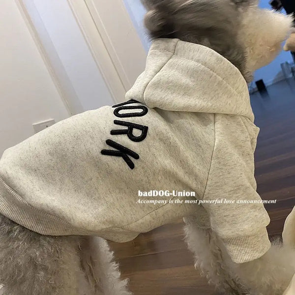 Letter Hoodie Pet Clothing Dogs Fashion Cotton Dog Clothes Costume Small French Bulldog Print Spring Autumn Gary Boy Mascotas