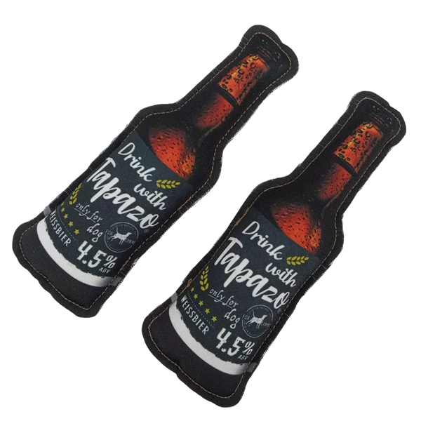 Tapazo drink Plush Dog Toys Featuring Tapazo Weissbire Beer Bottle With Squeaky Sound Chew Interactive Toy