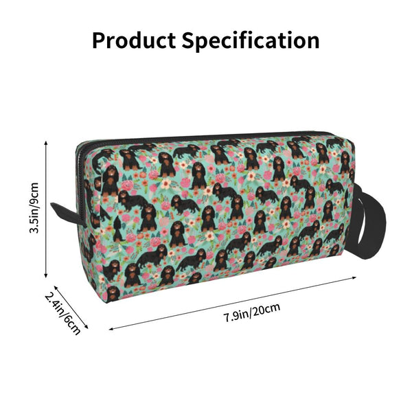 Custom Travel Cavalier King Charles Spaniel Toiletry Bag Portable Pet Dog Makeup Cosmetic Organizer for Women Storage Dopp Kit
