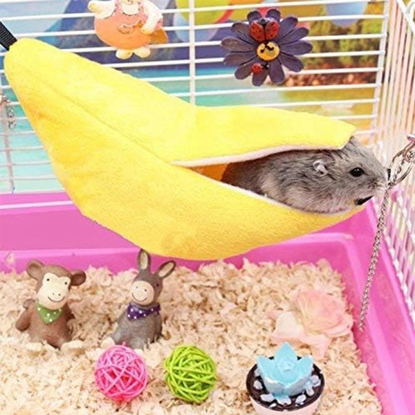 Hamster Hang House Hammock Banana Design Small Animal Cotton Cage Sleeping Nest for Small Pet Bed Small Hamster Toy Cage Swing