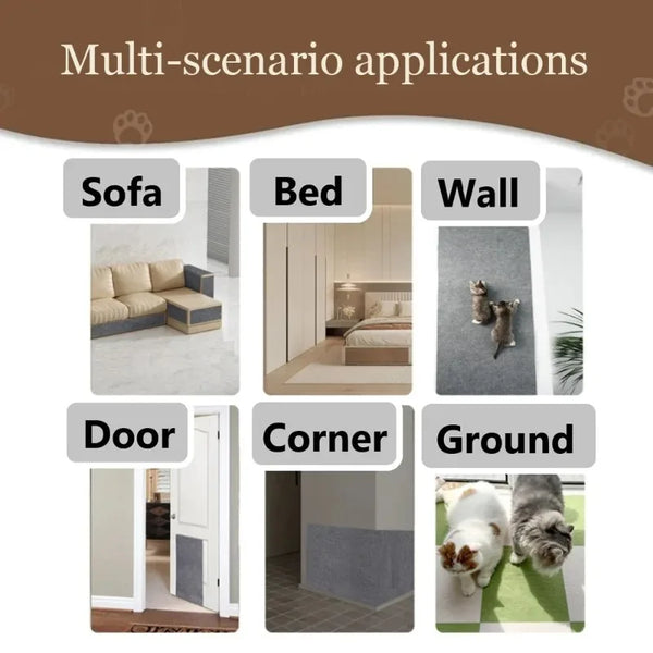 Cat Scratch Protector with Selfadhesive Freeform Cutting Carpet Mat Cat Scratch Protection Furniture Pet Training Sofa Protector