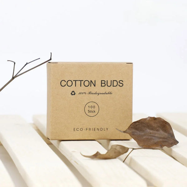 100 Pcs/Box Double Head Bamboo Cotton Buds Wood Stick Cotton Swab For Makeup , Nose Ear Cleaning , Pet Care , Art & Crafts