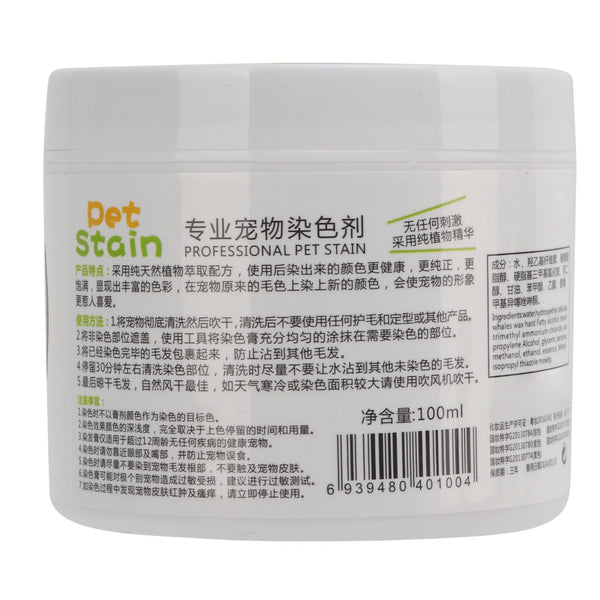 Dog Hair Dye Bright Colors Wide Mouth Design Safe Semi Permanent Dye For Pet Dogs 100ml sakura Pink