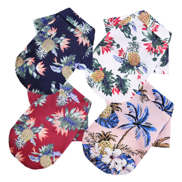 Hawaiian Floral Style pet Clothes Fashion Casual Summer Beach T-Shirts