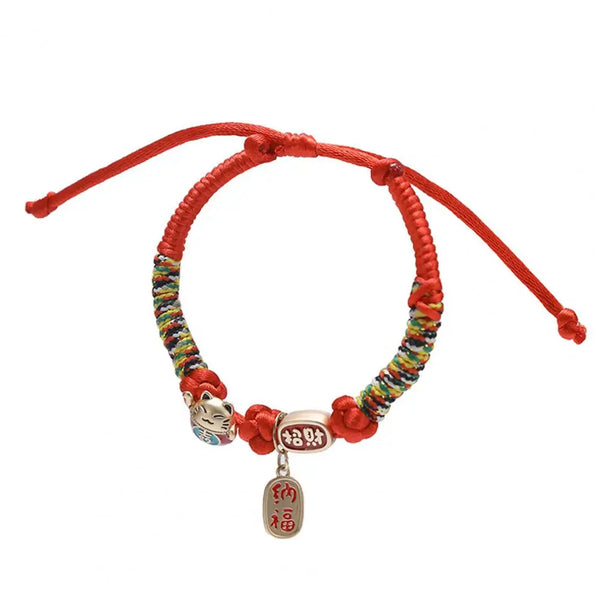 Chic  Pet Collar Comfy Chinese Style Lucky Small Dog Puppy Cat Choker Braided Soft Pet Necklace for Daily