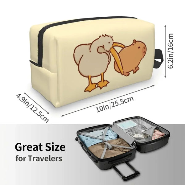 Custom Capybaras In Green Pet Travel Cosmetic Bag Women Capybara Makeup Toiletry Organizer Lady Beauty Storage Dopp Kit