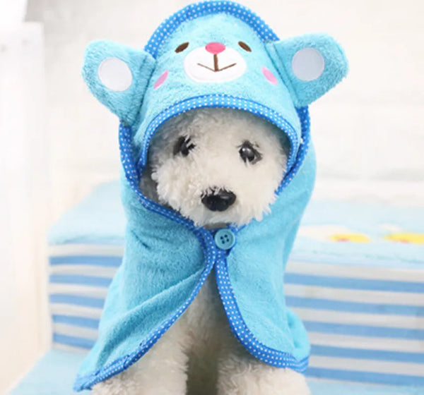 Cute Pet Dog Towel Soft Drying Bath Pet Towel For Dog Cat Hoodies Puppy Super Absorbent Bathrobes Cleaning Necessary supply