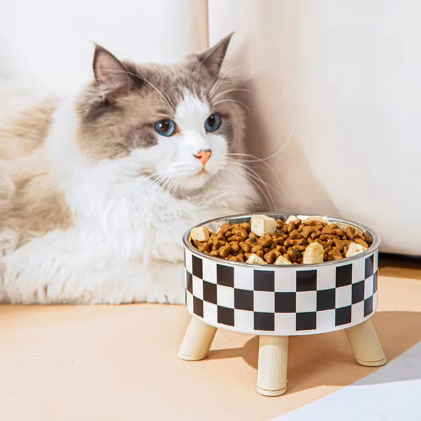 Dog Bowl, Anti-knock Pet Bowl, Plastic Cat Bowl, High-footed Neck Dog Rice Bowl, Large-capacity Cat Food Bowl