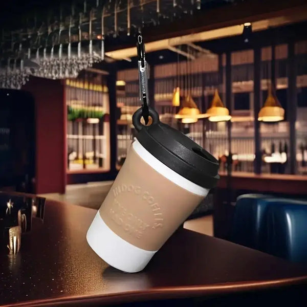 COFFEE Portable Dog Poop Bag Holder Trash Bags Dispenser Coffee Cup-shaped