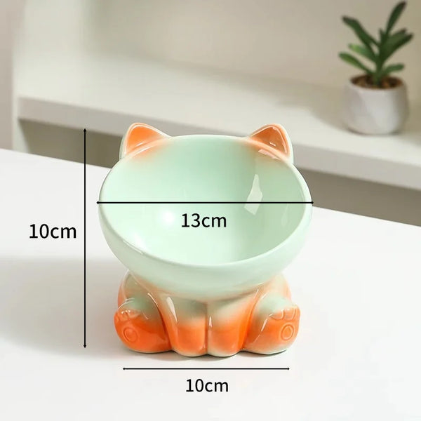 Cat Bowl Pet Accessories Ceramic Diagonal High Feet Cute Protection Cervical Spine Dog Bowl Drink Water Bowl Pet Supplies