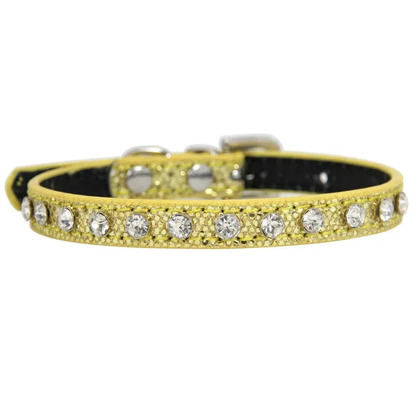 Super Shining Diamond Rhinestone Cat Collar Puppy Baby Dog Cat Collar Leather Strap Kitten Accessories Adjustable Cat Necklace