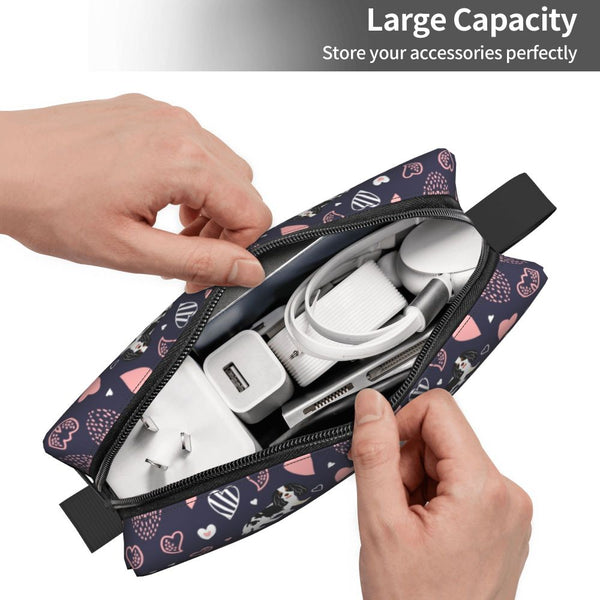 Custom Travel Cavalier King Charles Spaniel Toiletry Bag Portable Pet Dog Makeup Cosmetic Organizer for Women Storage Dopp Kit