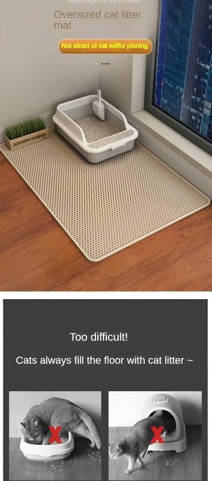 cat accessories Double-layer  Non-slip big Cat Litter Mat Pet Litter Box Filter MatWear Resistant  Cat Litter Mat