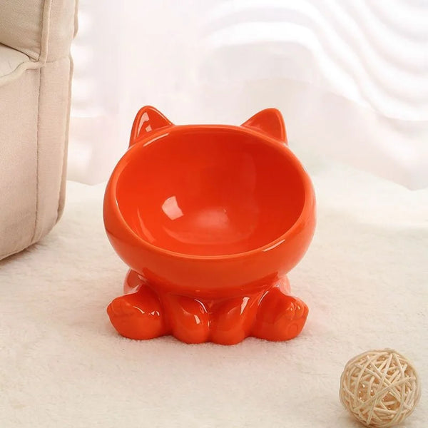 Cat Bowl Pet Accessories Ceramic Diagonal High Feet Cute Protection Cervical Spine Dog Bowl Drink Water Bowl Pet Supplies