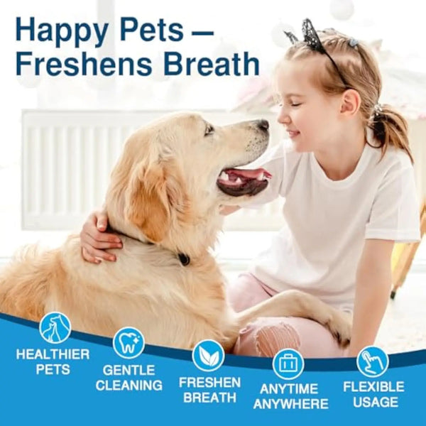 YEGBONG Dog Tooth & Ear Cleaning Wipes, Pet Dental Care Finger Wipes For Dogs&Cats - Reduces Plaque And Freshens Breath(50pcs)