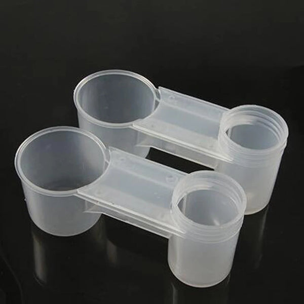 Plastic Pet Bird Drinker Feeder Water Bottle Cup Cat Chicken Pigeon Parrot Hamster Double Nozzle Water Guide For Family Garden