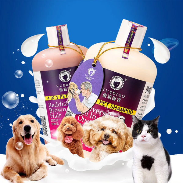 Pet Shampoo and Conditioner All Natural 4 in1 Dog Shampoo Body Wash for Puppy dog Shower Gel Pet Friendly Formula 17oz