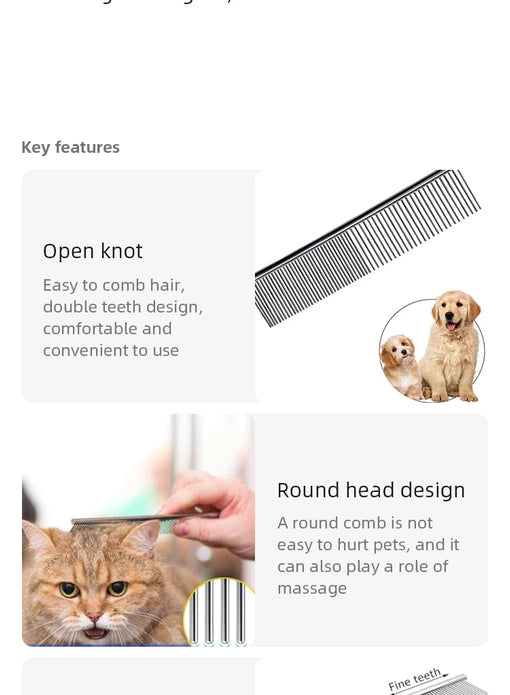 Pet Hair Removal Comb Anti-knot Removal Floating Hair Cleaning and Grooming Tool For Pets
