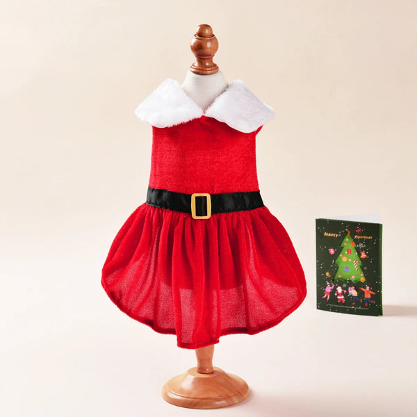 Pet Holiday Party Dress Red Princess Skirt Costume