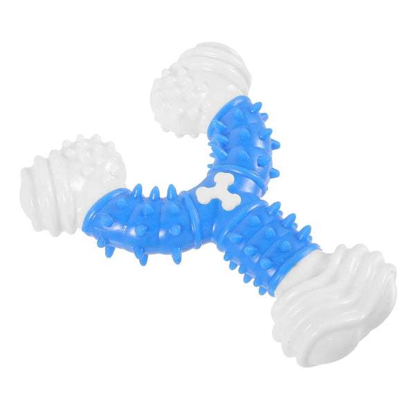 Durable Nylon Dog Chew Toys Bones for Small Medium Large Dogs Puppy Interactive Squeaky Teeth Cleaning Blue Easy Clean Pet Toy