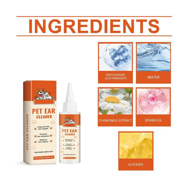 Ear Solution For Dogs Dog Cat Ear Cleaner Wash Odor Remover Itch Relief Gentle Formula Care Liquid Pet Supplies For Soothing