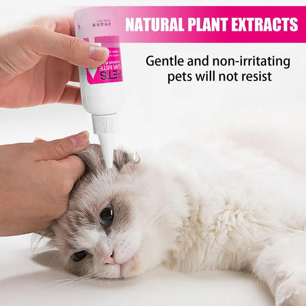 Cat Dog Ear Cleaner 60ml Cleaning Dog Cat Ear Liquid Natural Home And Travel Use Daily Pet Skin Care Ear Stain Removal Liquid
