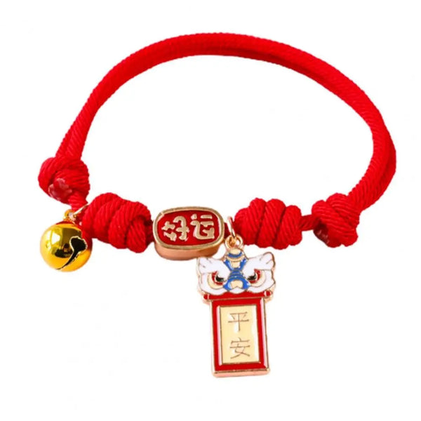 Cartoon Handmade Pet Bell Necklace Adjustable Cute Braided Cat Collar Chinese Style Puppy Collar Dog Accessories