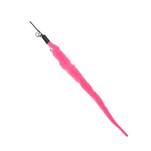 5pcs Colorful Cat Teaser Wand Rod Chase Toys Replacement Refill Plush Worms Pet Cat Tease Interactive Training Playing Stick Toy