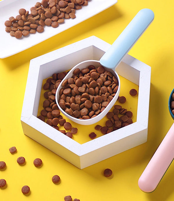 One Pet Food Spoon, Multifunctional 2-In-1 With Sealed Clip Handle, Suitable For Cats And Dogs, Birds, Rabbits Feeding Spoon