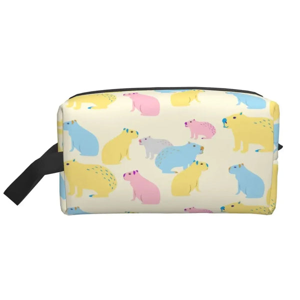 Custom Capybaras In Green Pet Travel Cosmetic Bag Women Capybara Makeup Toiletry Organizer Lady Beauty Storage Dopp Kit