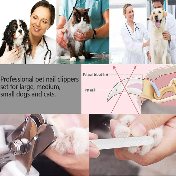 Dog Nail Trimmers and Cat Nail Clipper Set,Professional Dog Nail Clippers for Small Breeds, Pet Trimmers, Safe Cat Claw Clippers
