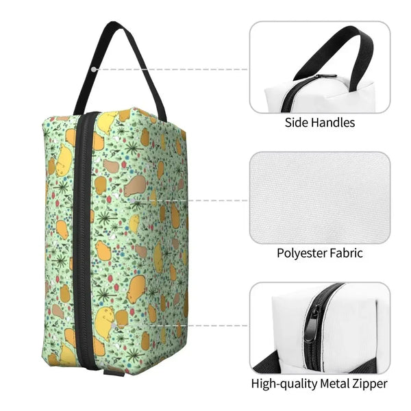 Custom Capybaras In Green Pet Travel Cosmetic Bag Women Capybara Makeup Toiletry Organizer Lady Beauty Storage Dopp Kit