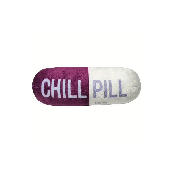 CHILL Pill-Shaped Dog Toy with Squeaker - Durable, Pet Play and Dental Health