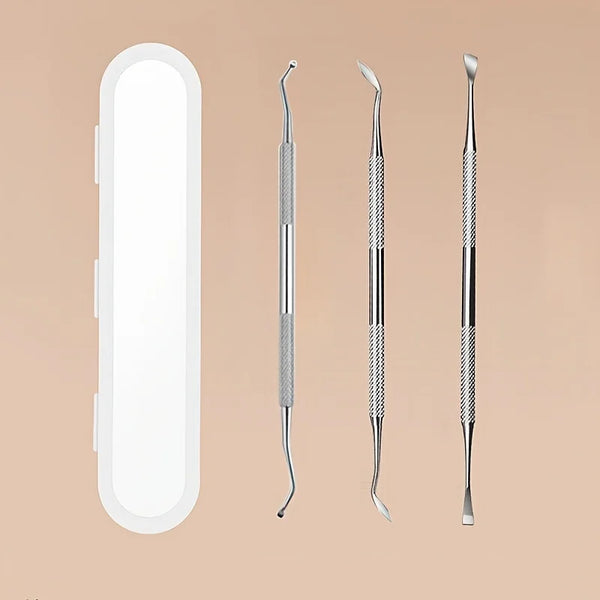 3-Piece Double-Headed Pet teeth Cleaning Kit for Dogs, Tartar & Plaque Remover Tools, Metal tooth Care Set for Oral Hygiene