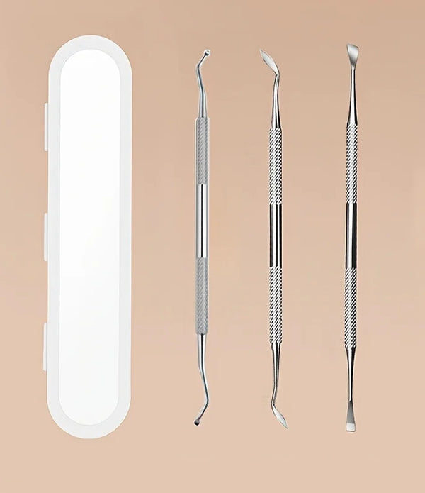 3-Piece Double-Headed Pet teeth Cleaning Kit for Dogs, Tartar & Plaque Remover Tools, Metal tooth Care Set for Oral Hygiene