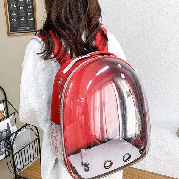 Portable Pet Backpack for Outdoor Use for  Small Cats Space or Small Dogs Breathable and Transparent