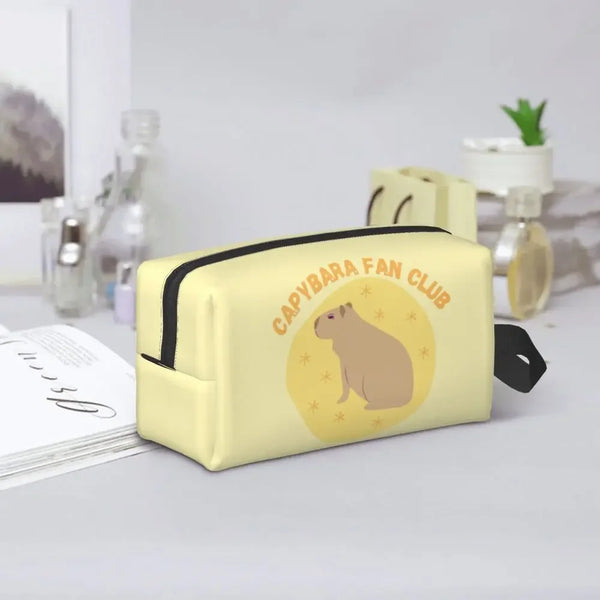 Custom Capybaras In Green Pet Travel Cosmetic Bag Women Capybara Makeup Toiletry Organizer Lady Beauty Storage Dopp Kit