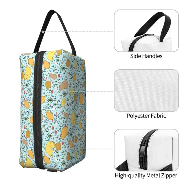 Custom Capybaras In Green Pet Travel Cosmetic Bag Women Capybara Makeup Toiletry Organizer Lady Beauty Storage Dopp Kit