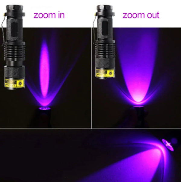 UV LED Portable Flashlight 395nm Black Light Wavelength Violet Flashlight Pet Urine Scorpion Feminine Hygiene Detector Torch