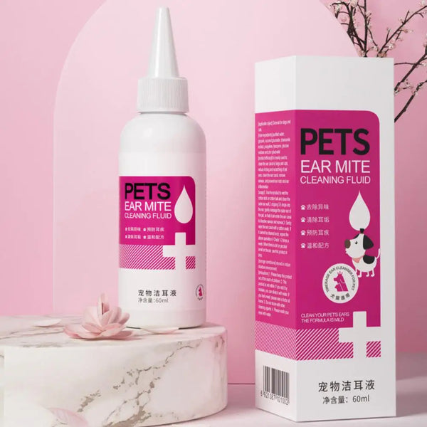 Cat Dog Ear Cleaner 60ml Cleaning Dog Cat Ear Liquid Natural Home And Travel Use Daily Pet Skin Care Ear Stain Removal Liquid