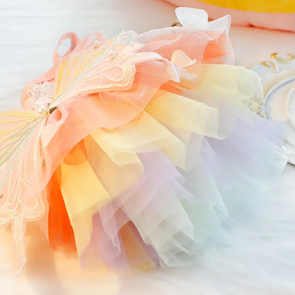 BUTTERFLY. Princess Dress Clothes Puppy Summer Sweet Mesh Dress