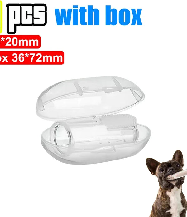 Silicone Soft Pet Finger Cuff Toothbrushes Dog Brush Bad Breath Tartar Teeth Care Tool Cat Cleaning Scrub Silicagel Pet Supplies