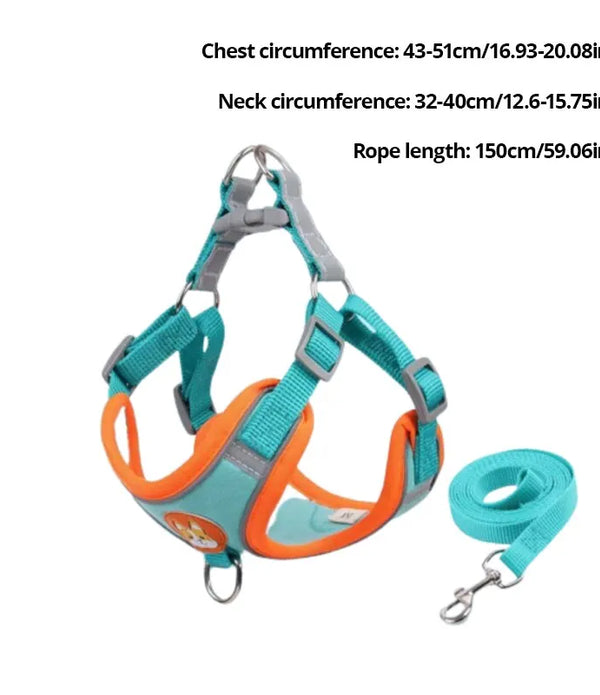 Adjustable No Pull Pet Reflective Dog Harness Lead Walking Running Leashes Cat Chest Strap Vest Leash