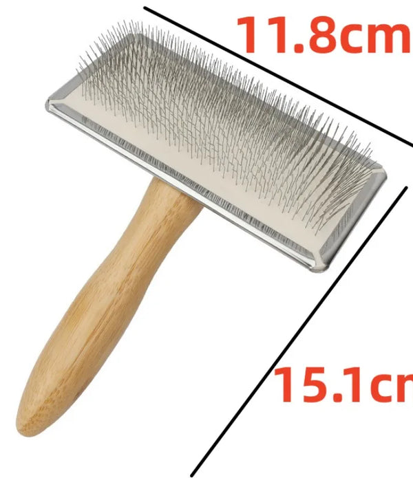 Dog Comb Solid Wood Dog Brush Pet Hair Remover Massage Cat Brush Pet Grooming Stainless Steel Combs for Cats Hair Knot Opening