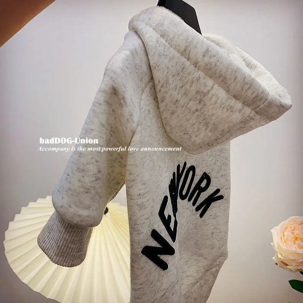 Letter Hoodie Pet Clothing Dogs Fashion Cotton Dog Clothes Costume Small French Bulldog Print Spring Autumn Gary Boy Mascotas