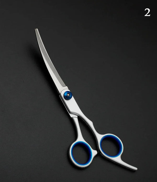 Dog Grooming Scissors Stainless Steel Curved Pet Scissors Dogs Shears Safety Round Head Pet Hair Cutting Scissors Tijeras Puppy