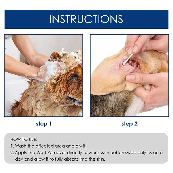 Pets Dog Wart Remover Natural Painless Animal Warts Care Supplies Cleaning Liquid Tag Treatment Skin Pet Warts Eliminate Mo V3D3